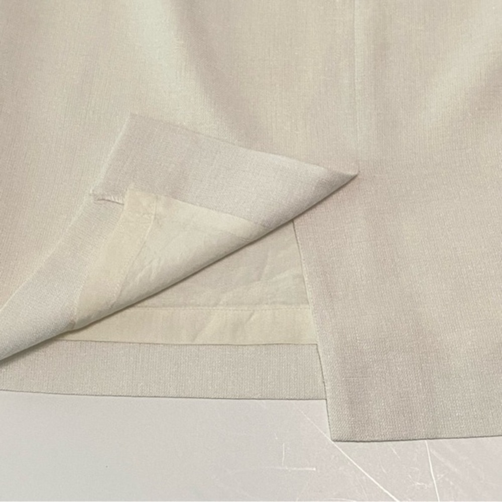 Vintage White Lined Pencil Skirt 8 Minimalist Office Capsule Wardrobe‎ Soft Girl - Picture 4 of 5